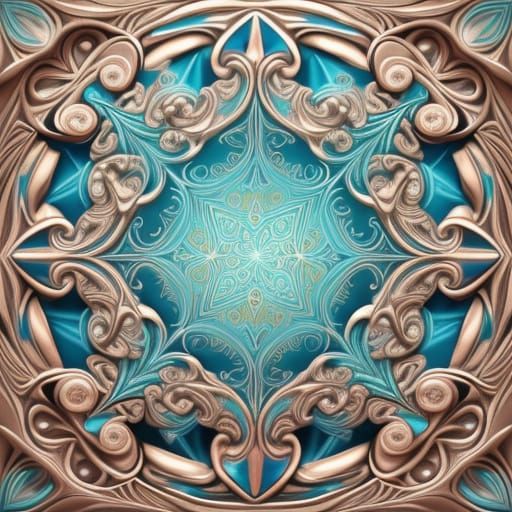 Surreal Fractal Art with Bubbles and Geometric Patterns