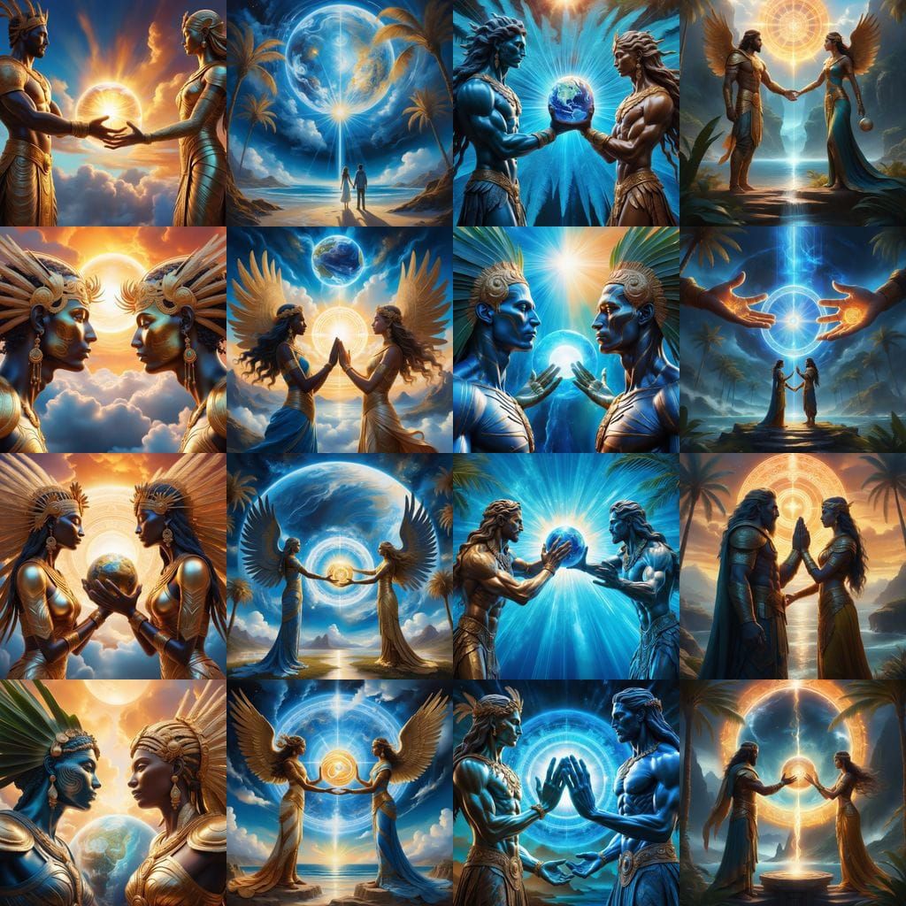 Fantasy Art: God and Goddess Creating Earth