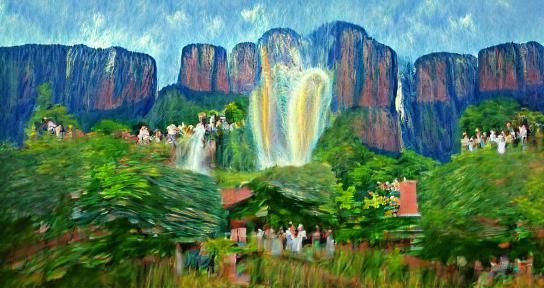 Angel Falls as Impressionist Painting