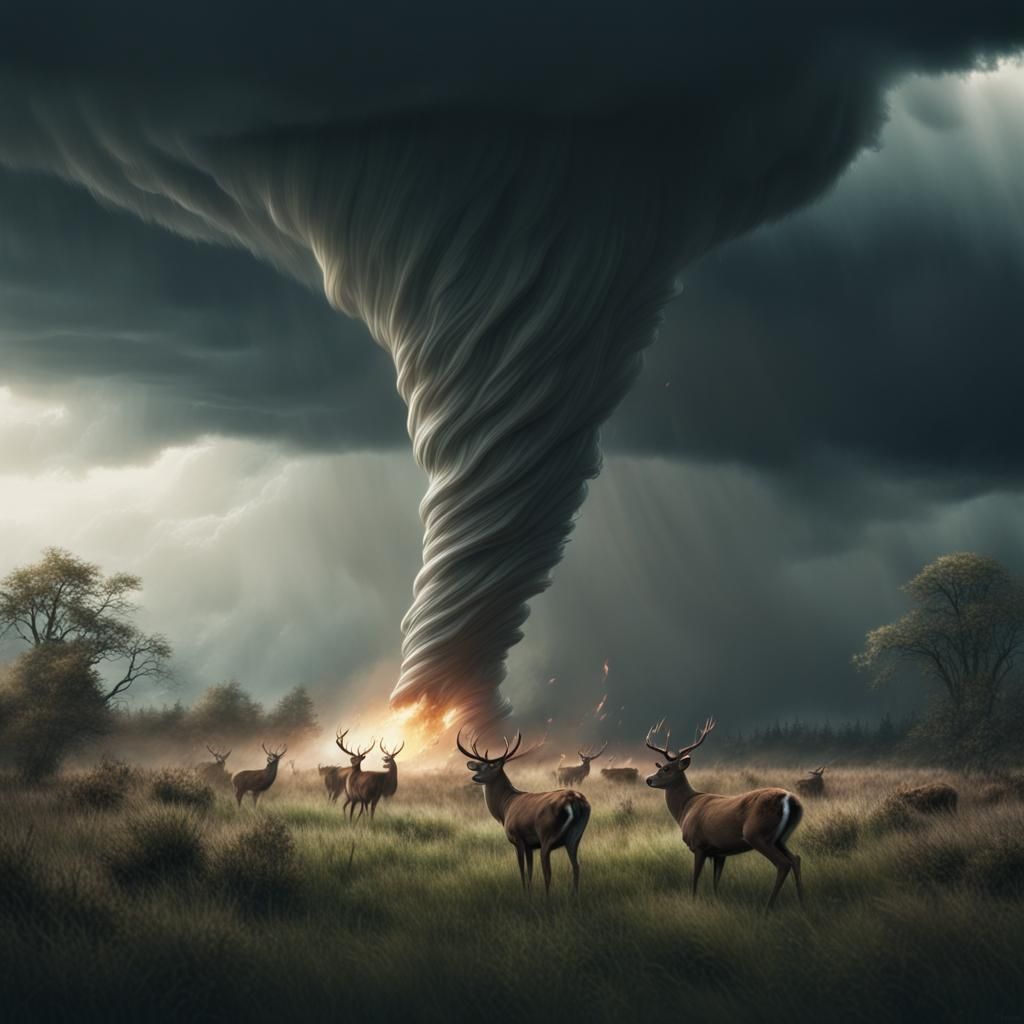Tornado Deer: Epic Digital Matte Painting