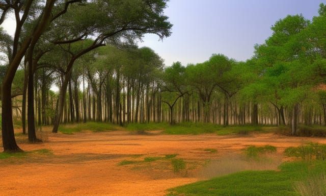 African Savanna Panorama in Warm Earthy Tones