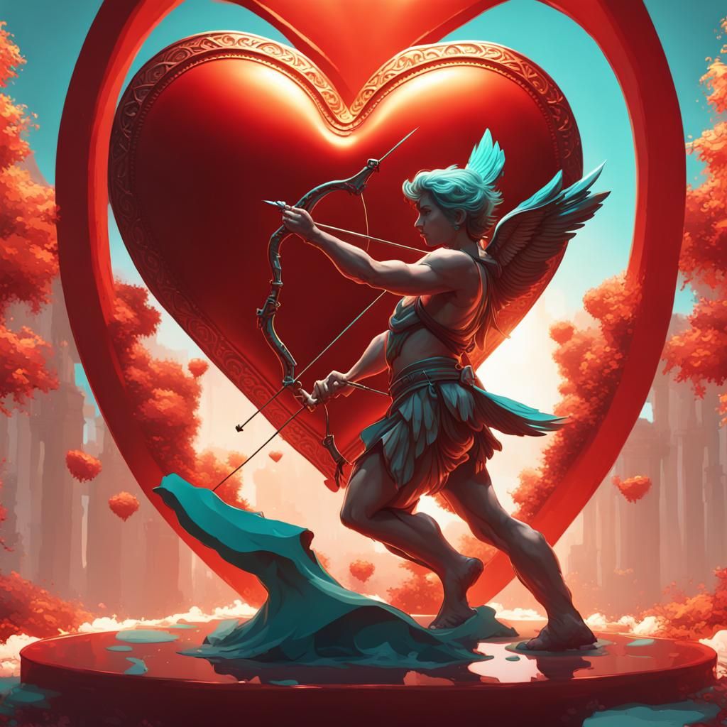 Cupid's Arrow: A Hyperdetailed Valentine's Concept