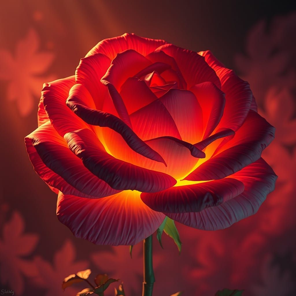 Vibrant Rose in Cinematic Lighting