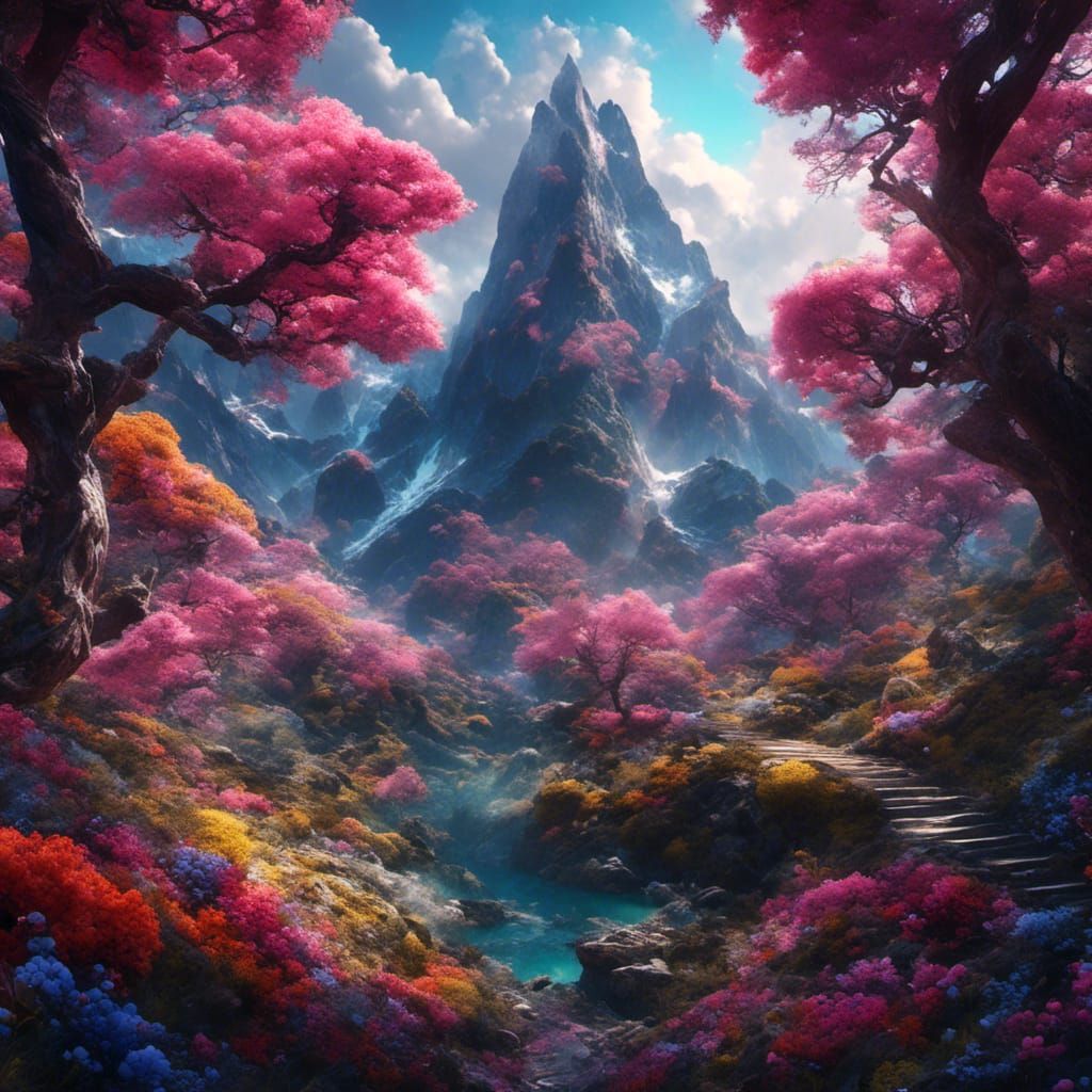 Shattered World: Mountain of Flowers and Nebulae