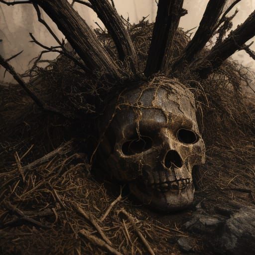 Cursed Straw Doll in Dark Abstract Expressionism