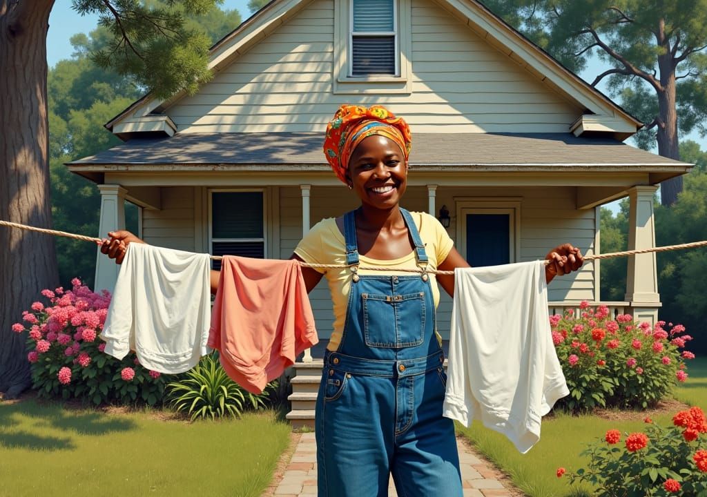 Nostalgic Southern Scene: Big Mama's Laundry Day