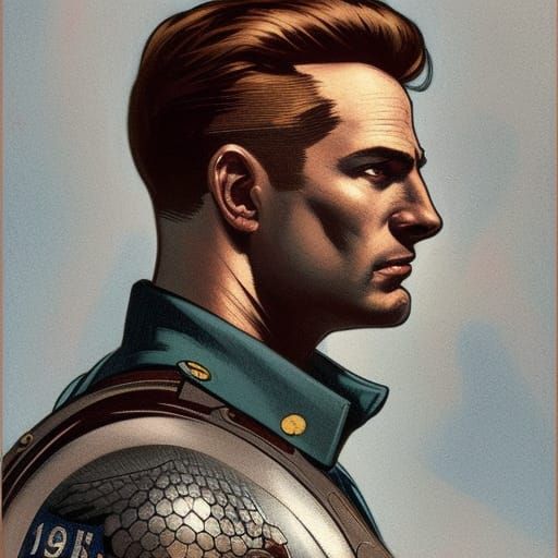 Captain America Comic Book Art Portrait