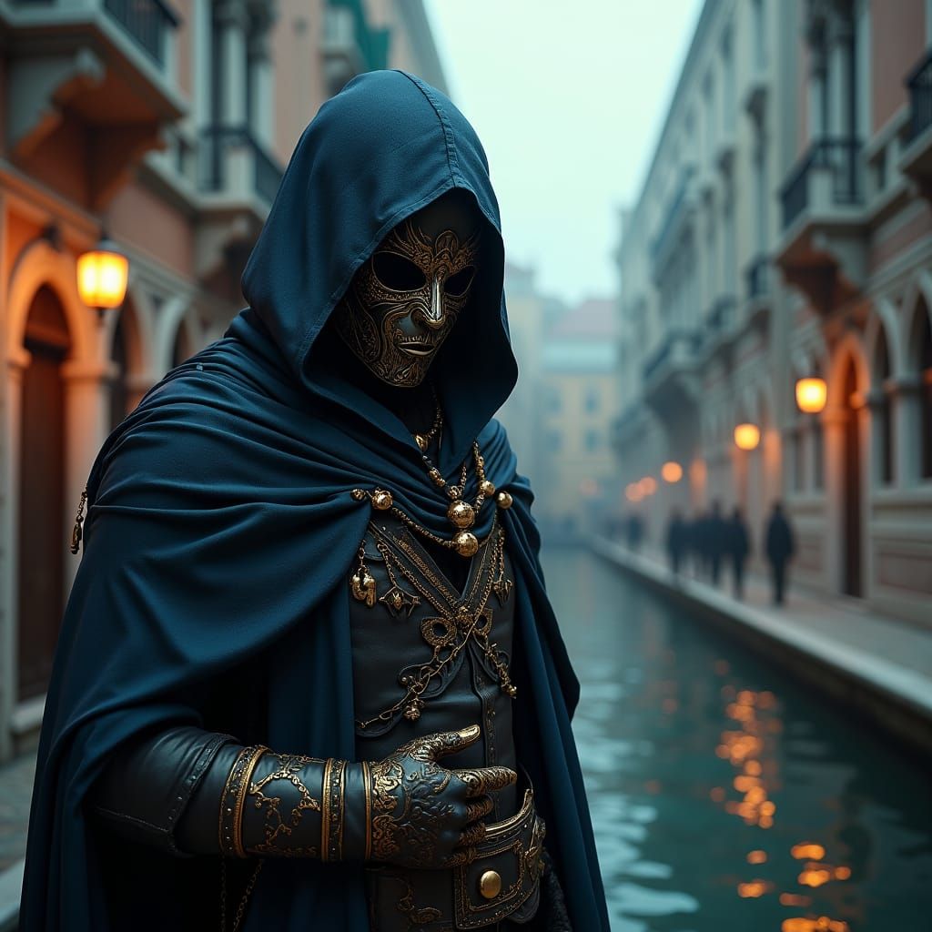 Venetian Assassin in Baroque Cityscape, Unreal Engine 5