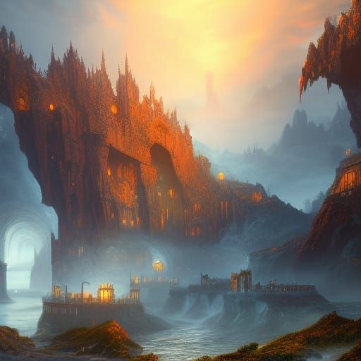 Detailed Matte Painting of Time's Transition