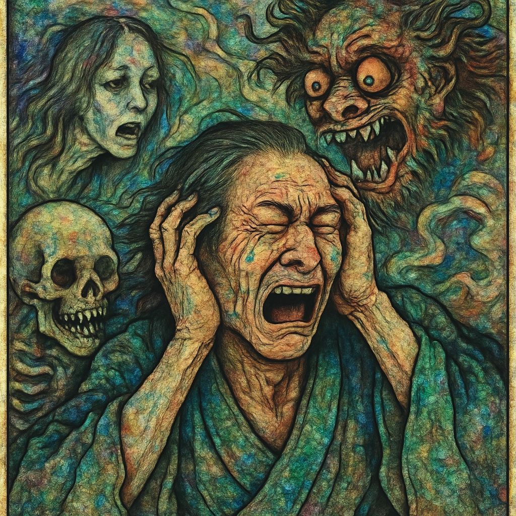 Vibrant Iridescent Eerie Alcohol Ink Watercolor Illustration