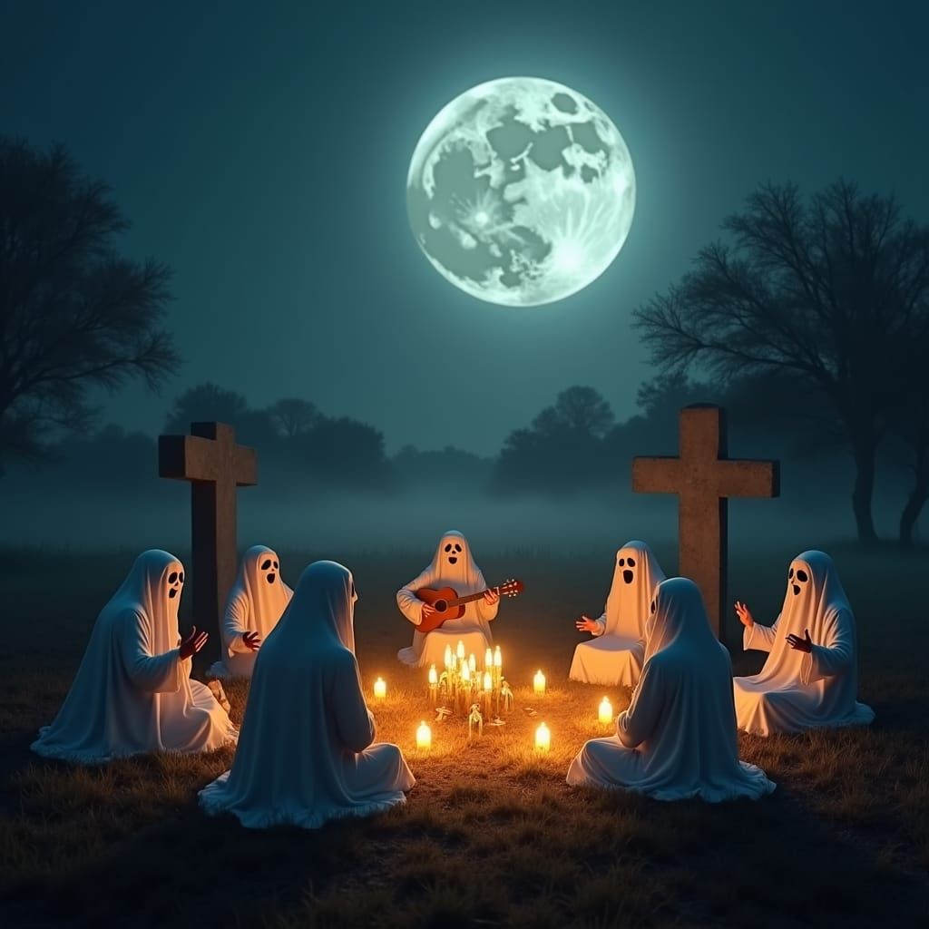 Day of the Dead Celebration with Ghosts