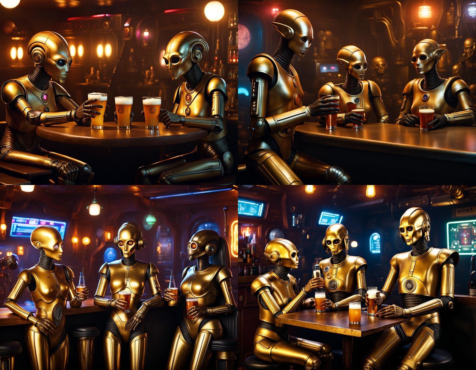 C3P0 in a Lesbian Bar with Alien Dwarves