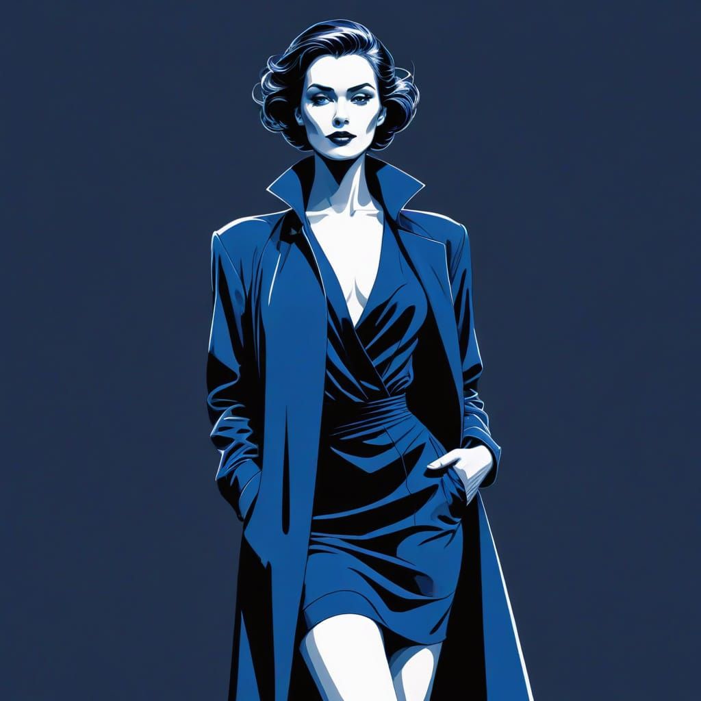 Glamorous Woman Portrait in Silkscreen Pop Art Style