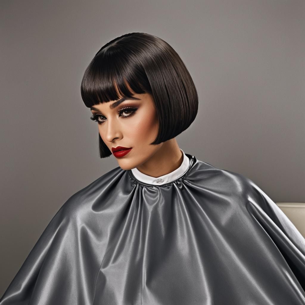 Celebrity Portrait: Short Bob Haircut and Dramatic Makeup