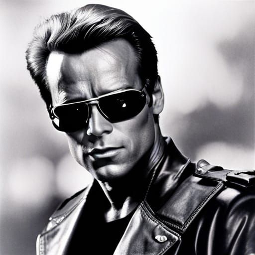 Terminator Skeleton: A Metallic Schwarzenegger Portrait