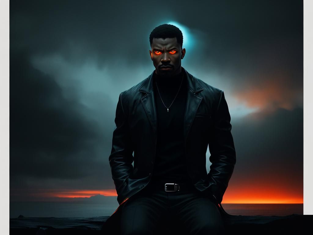 Film Noir Portrait with Orange and Blue Contrast