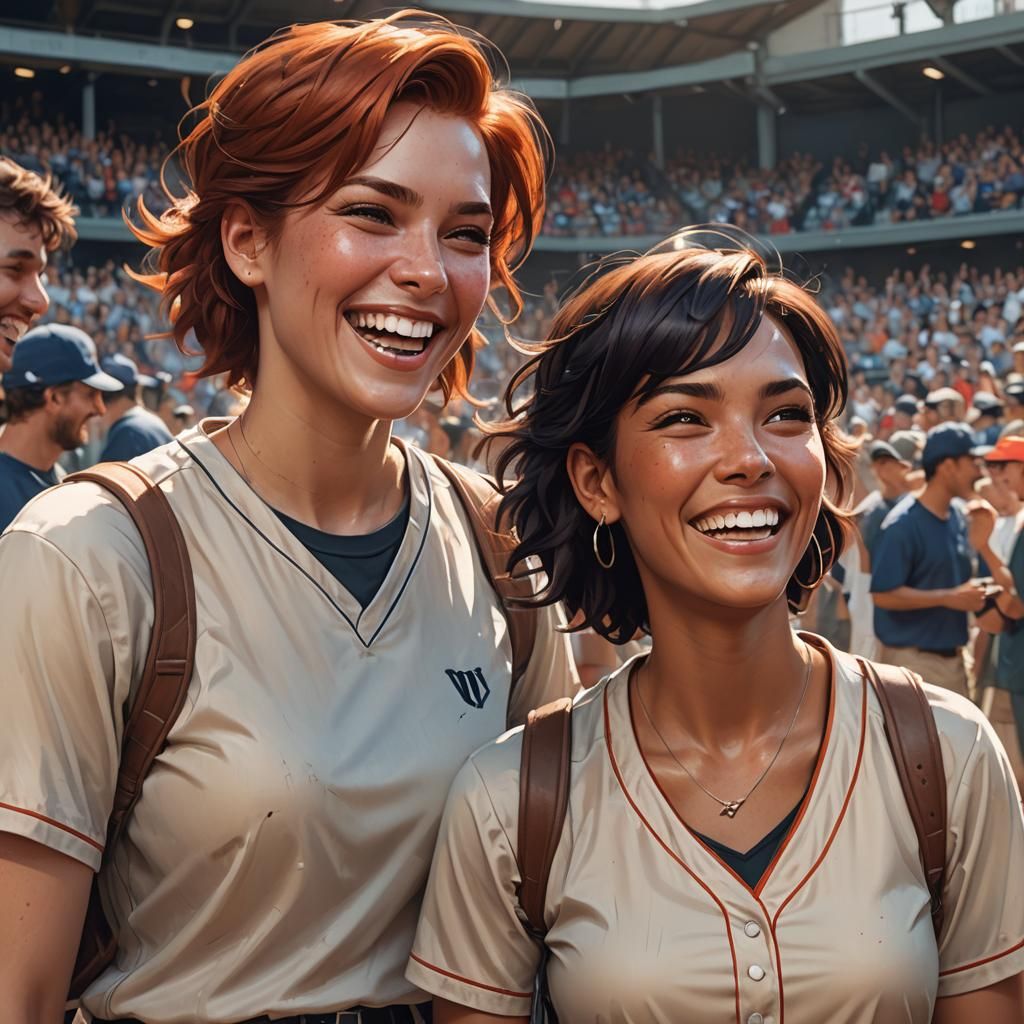 Joyful Post-Game Portrait in Hyperdetailed Digital Art