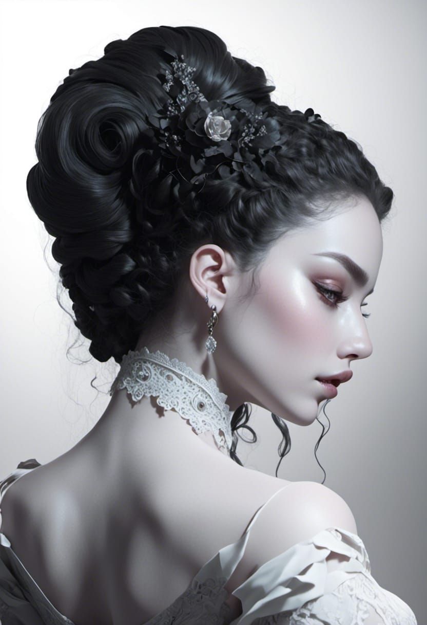 Rococo Lady in Leather and Lace Portrait