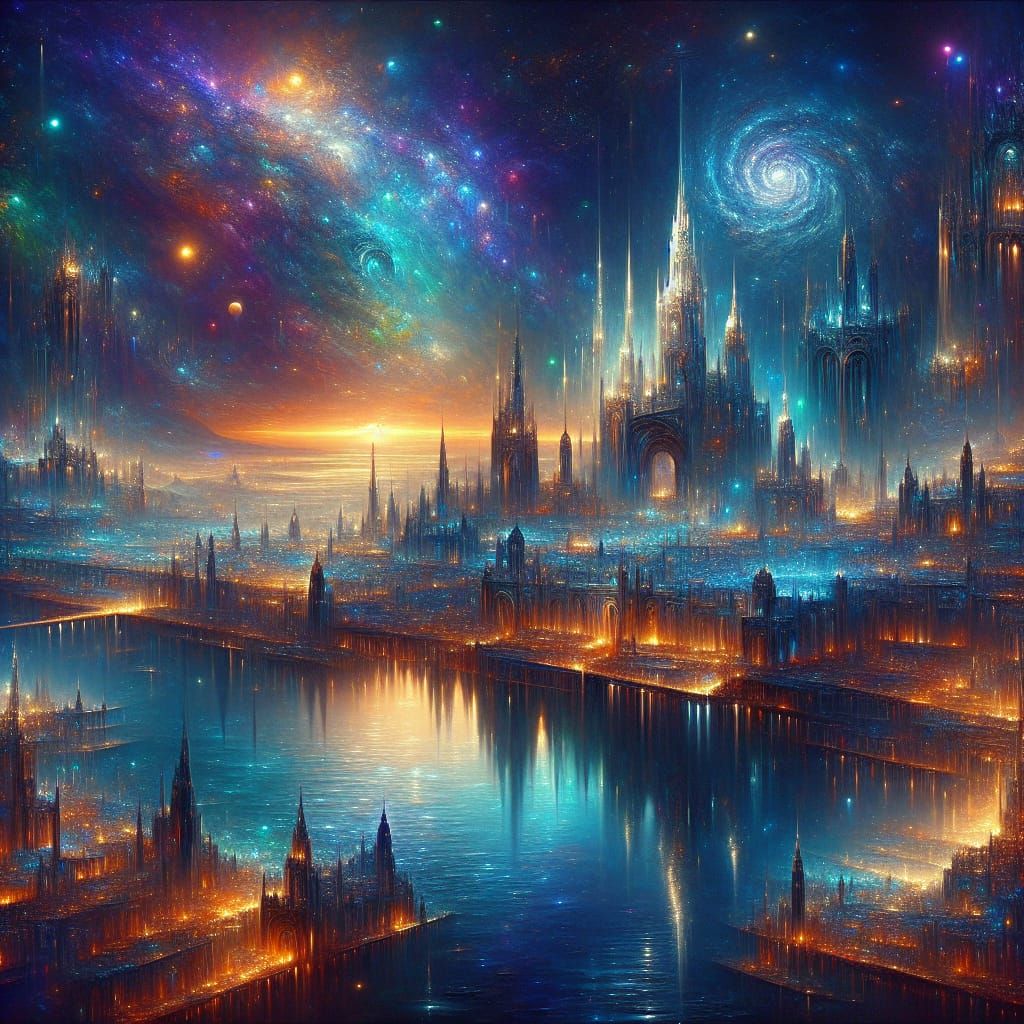 Fantastical Star Ocean Cityscape Concept Art