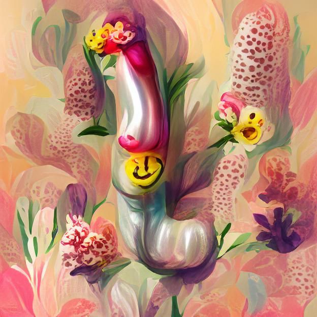 Floral Phallic Arrangement: A Study in Botanical Humor