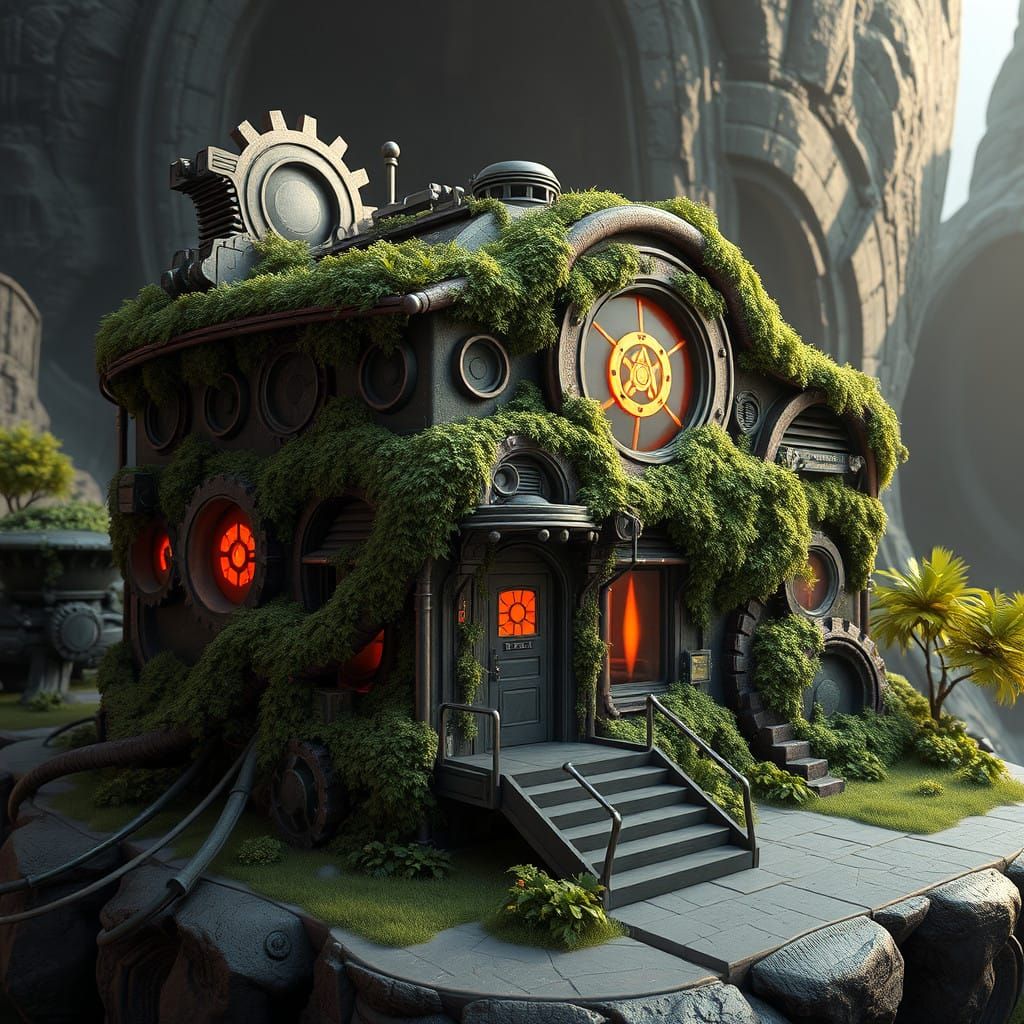 Futuristic Eco Dome in Vibrant Greenery