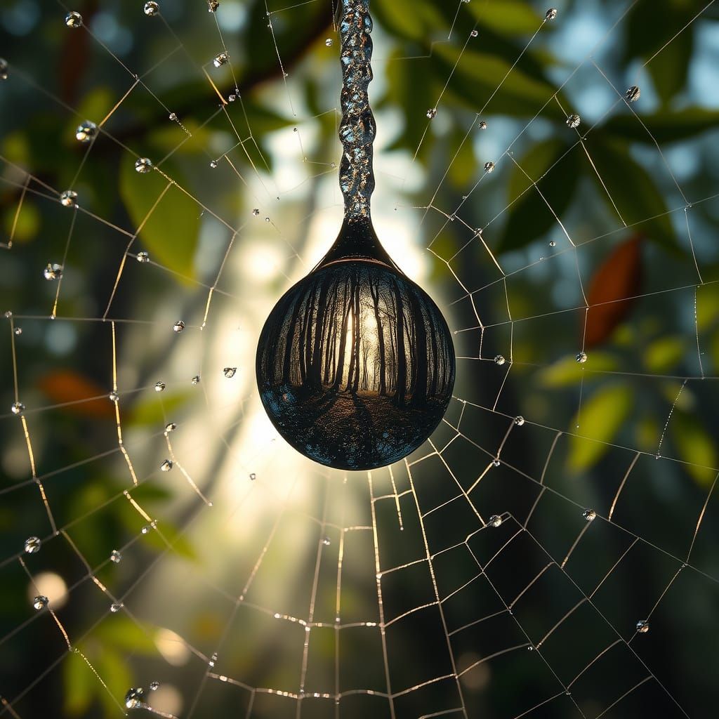 Dewdrop Reflecting Forest in Miniature World