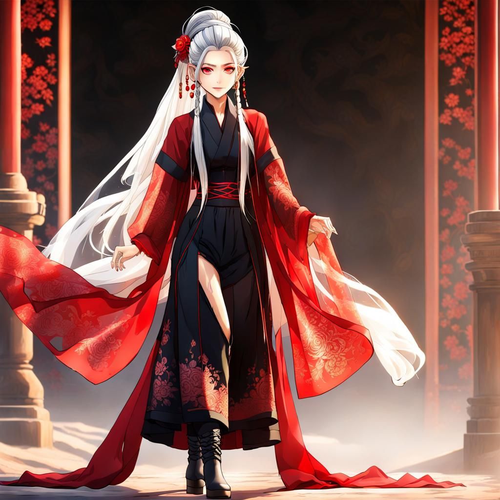 Elegant Sheikah Girl in Kimono