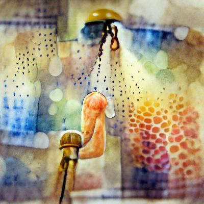 Showering in Watercolor with Bokeh Effect