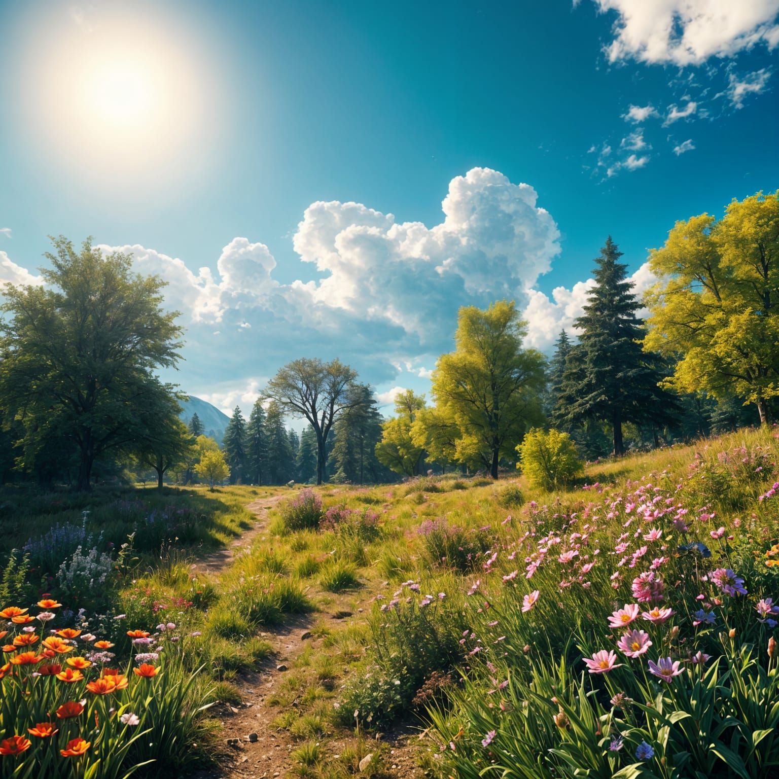 Luminous Spring Paradise in Vibrant Colors