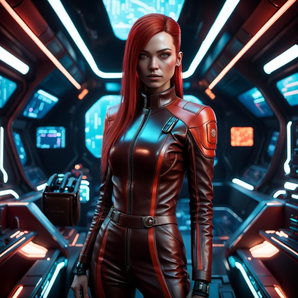 Young girl, tall, slim, sharp fine lines of the face, looks ...