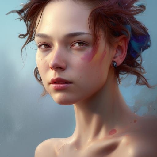 Detailed Portrait in Dynamic Lighting, Trending Artstation S...