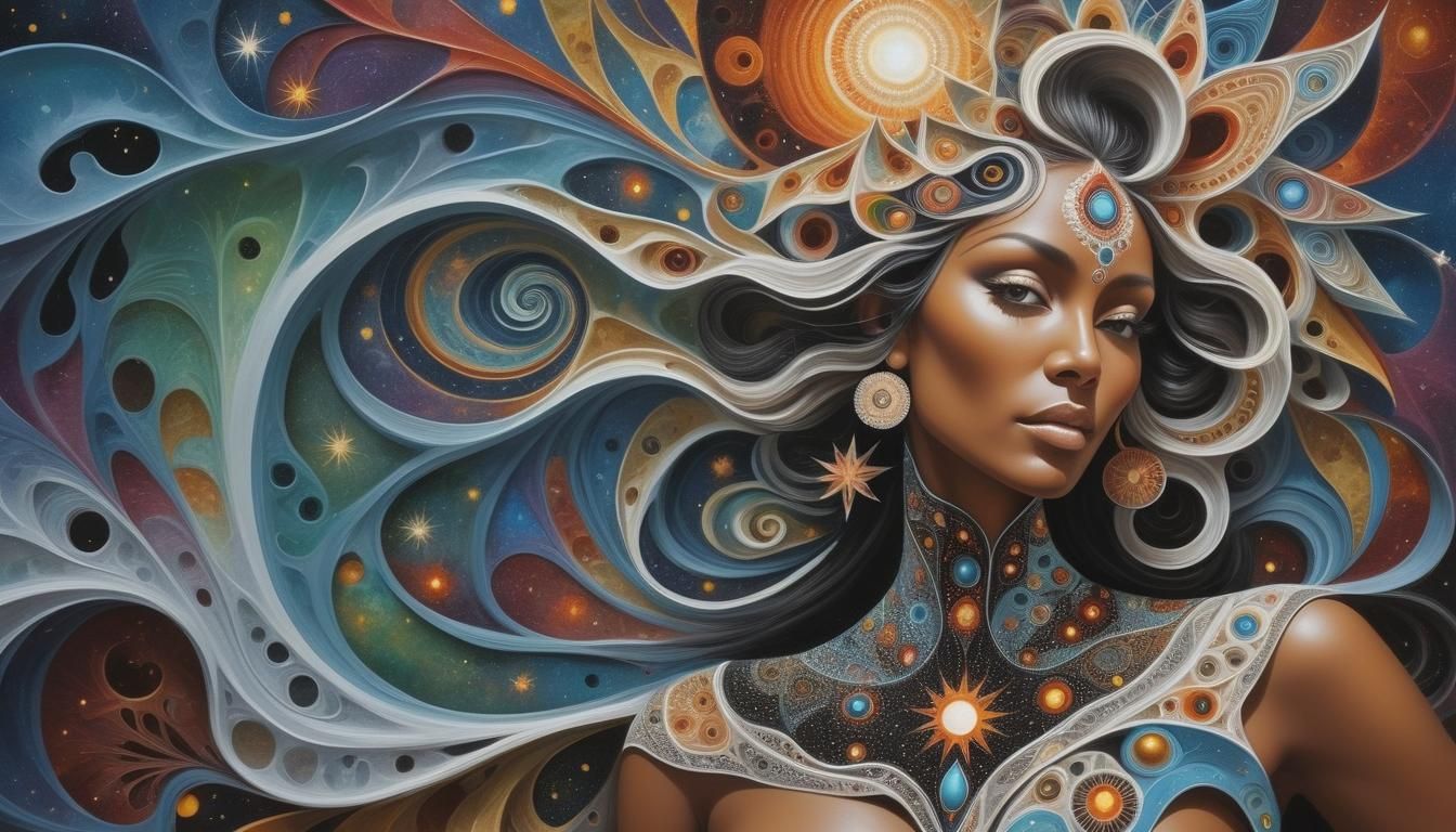 Cosmic Mother in Aboriginal Art Style