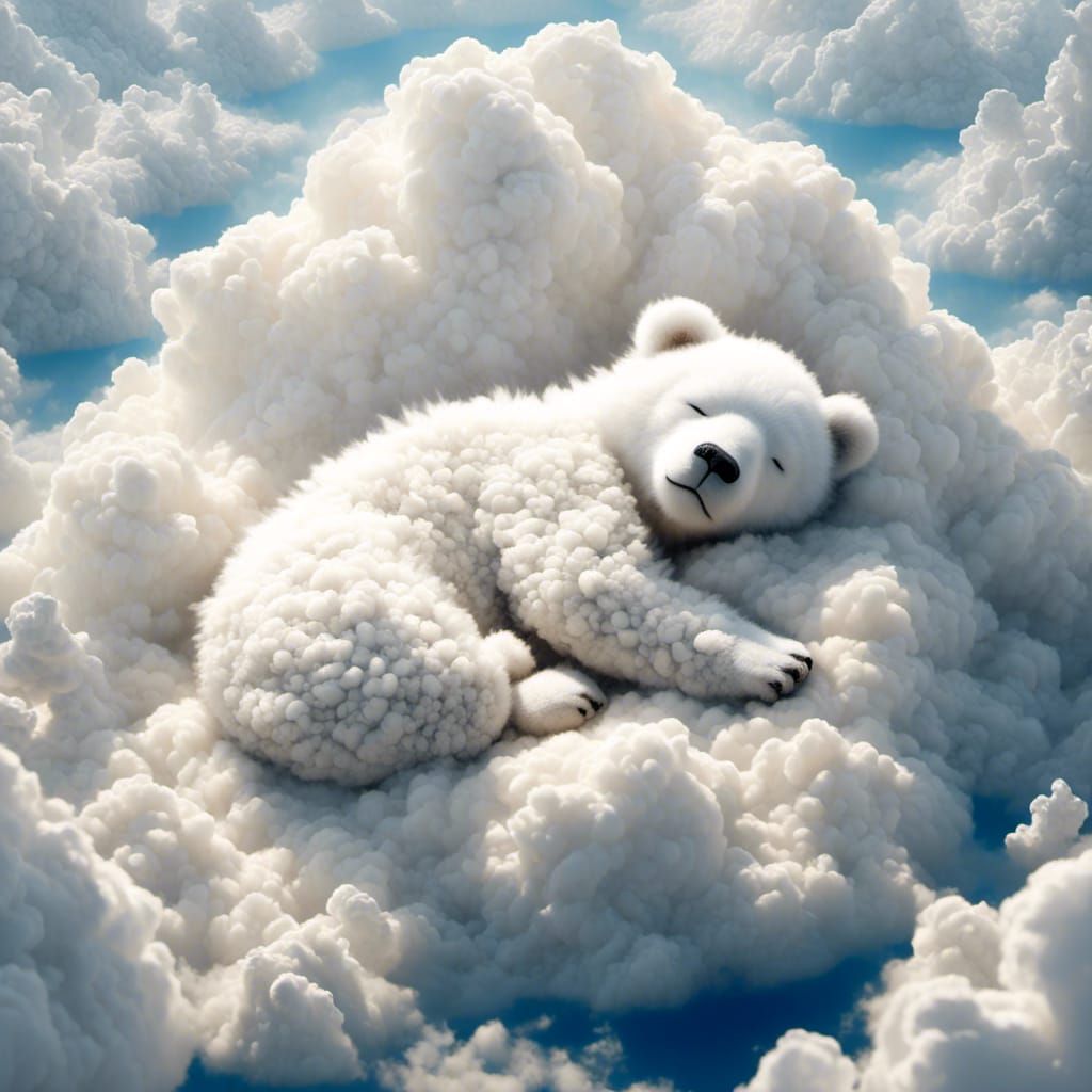 Cloud Bear Sleeping Peacefully in the Sky