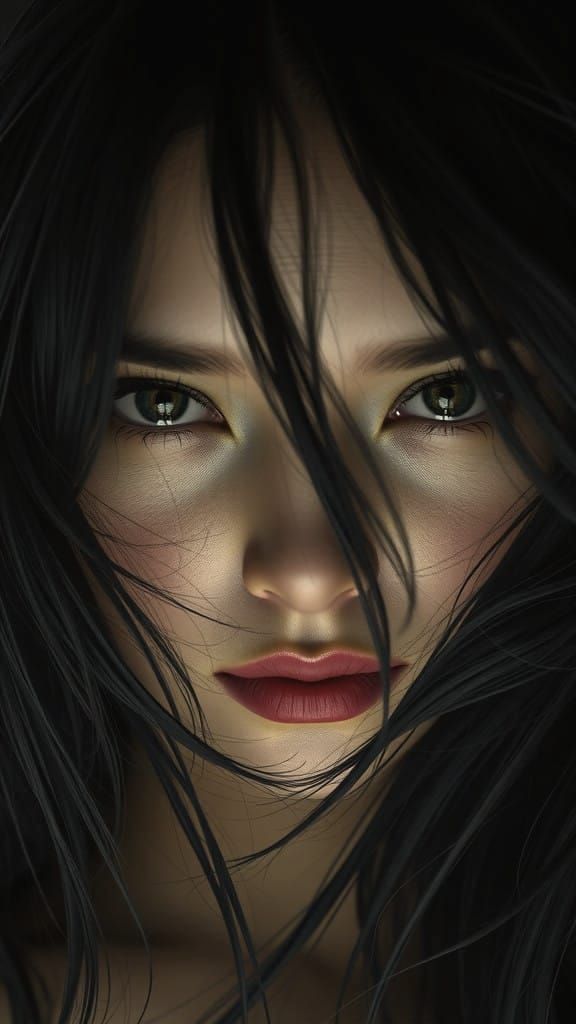 Intense Portrait in Dramatic Lighting