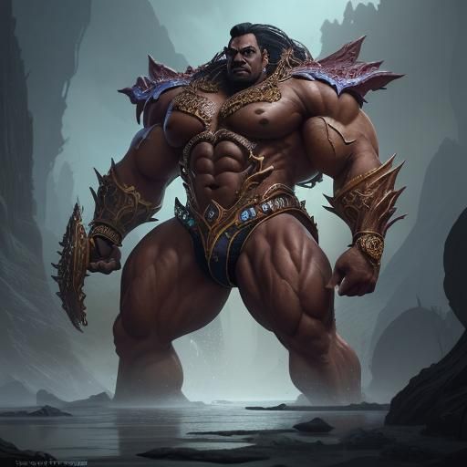 World's Largest Bodybuilder: Detailed Matte Painting