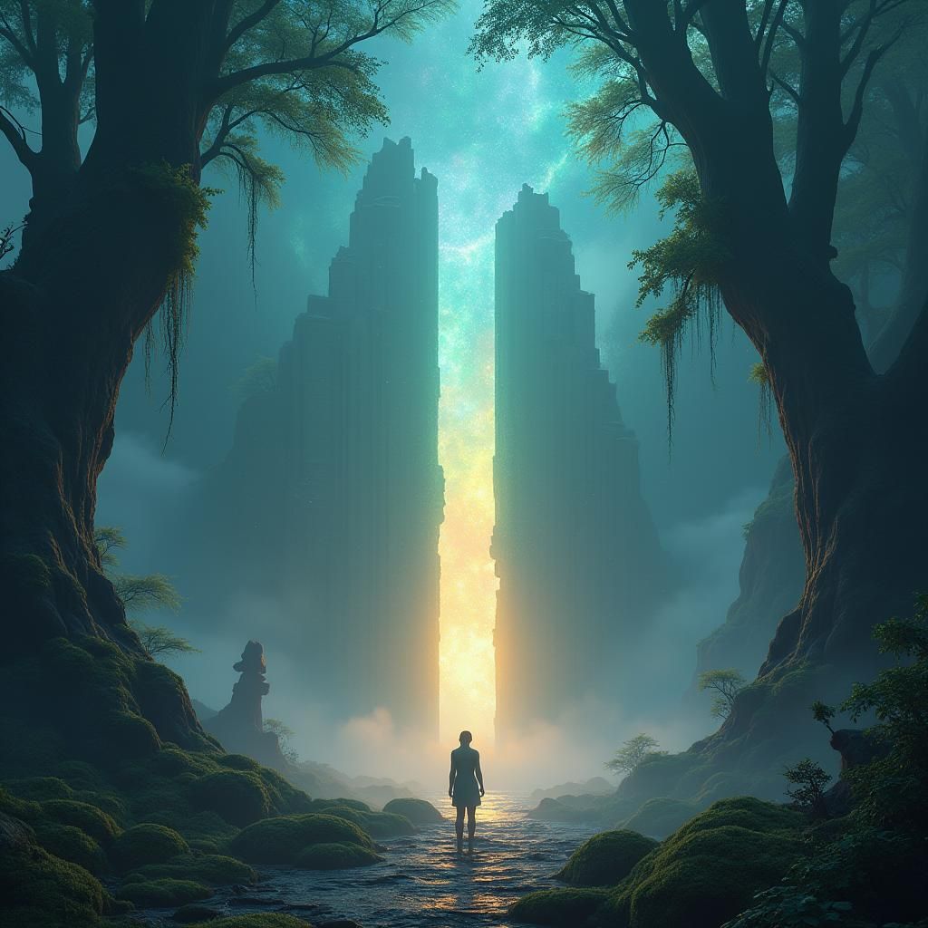 Mystical Portal Beckons in Fantasy Landscape