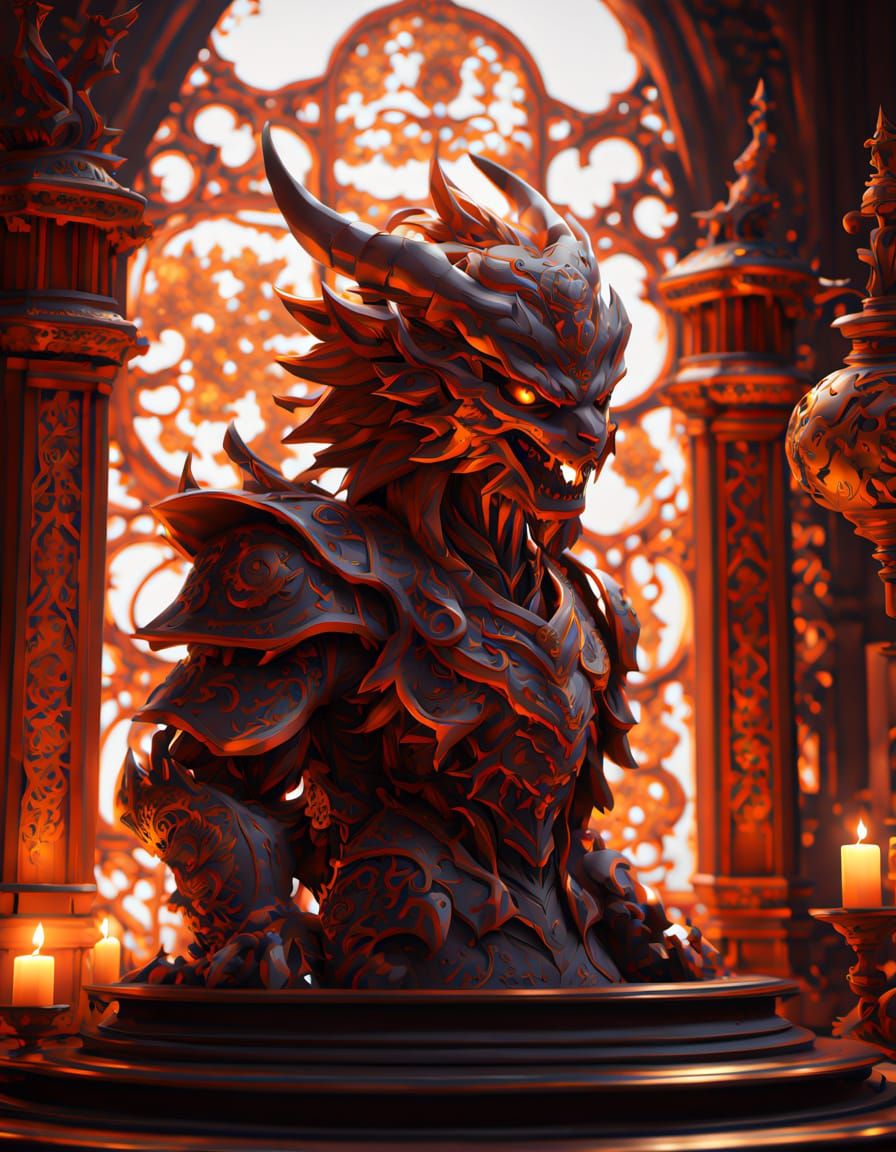 Vibrant Candlelit Gothic Chamber in Hyper-Realistic Anime St...