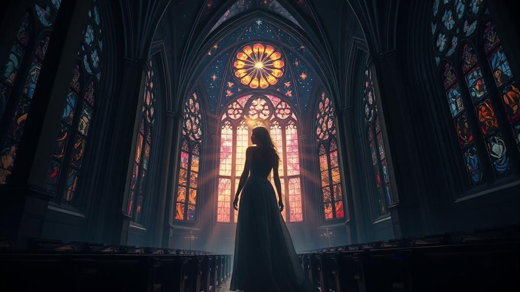 Mystical Cathedral: Celestial Convergence in Gothic Sci-Fi