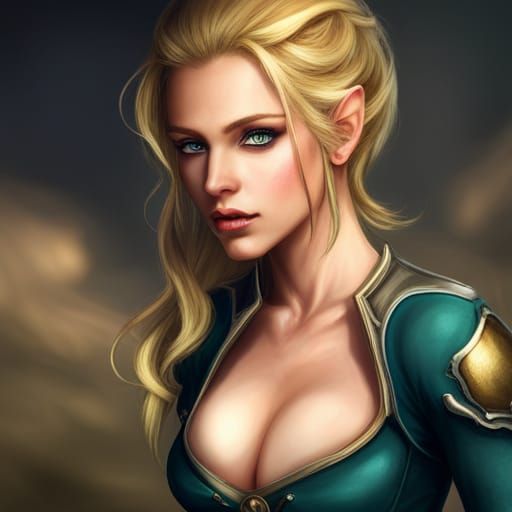 Golden-Haired Elf Portrait in 8K