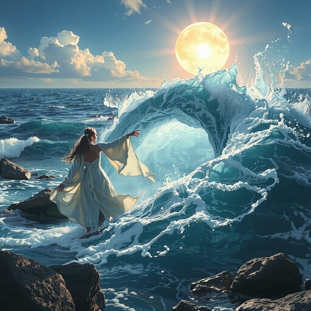 Water Nymph Mage Creates Whirlpool Art