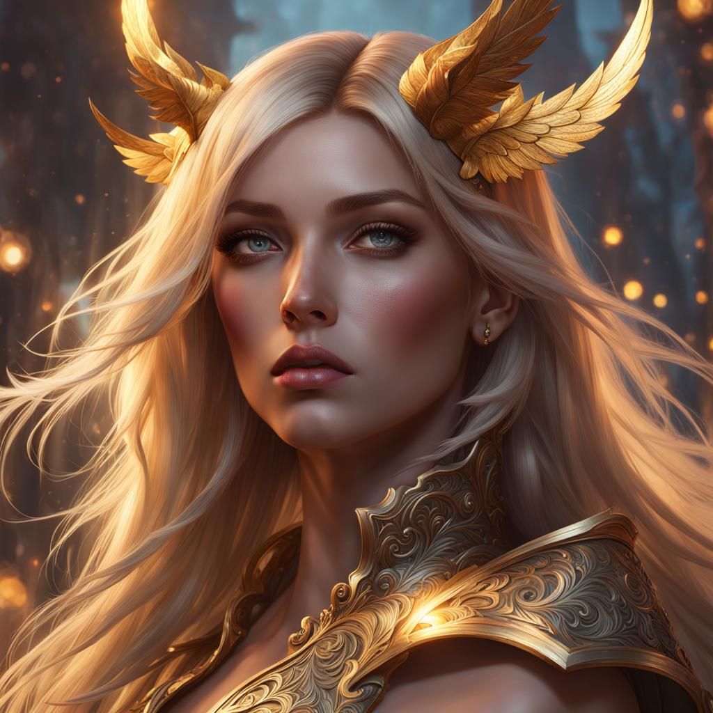 Demonic Man with Angels: Detailed Portrait