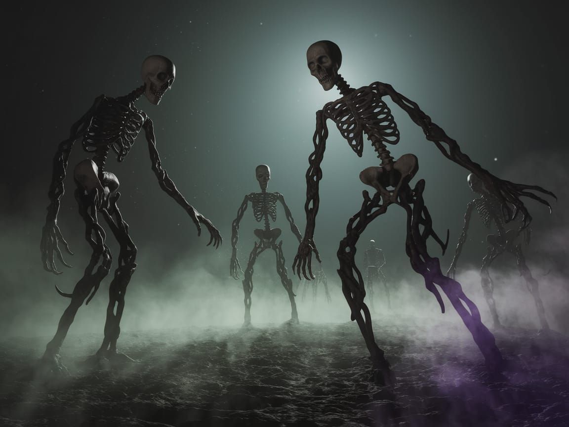 Ethereal Horror Scene in Dark, Muted Hues