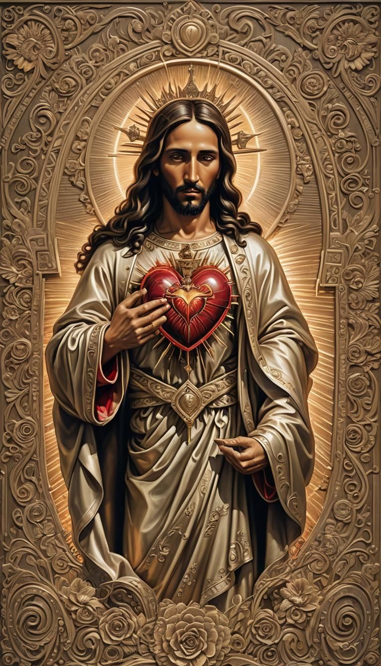 Sacred Heart of Jesus in Chicano Style