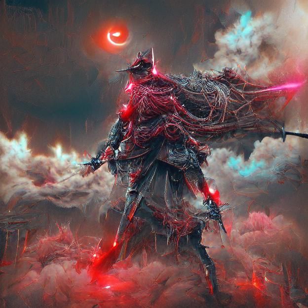 Crimson Energy Final Boss Digital Illustration