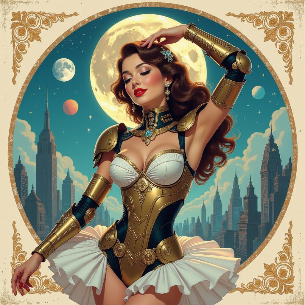 Sci-Fi Pin-Up in Gritty Photorealistic Style