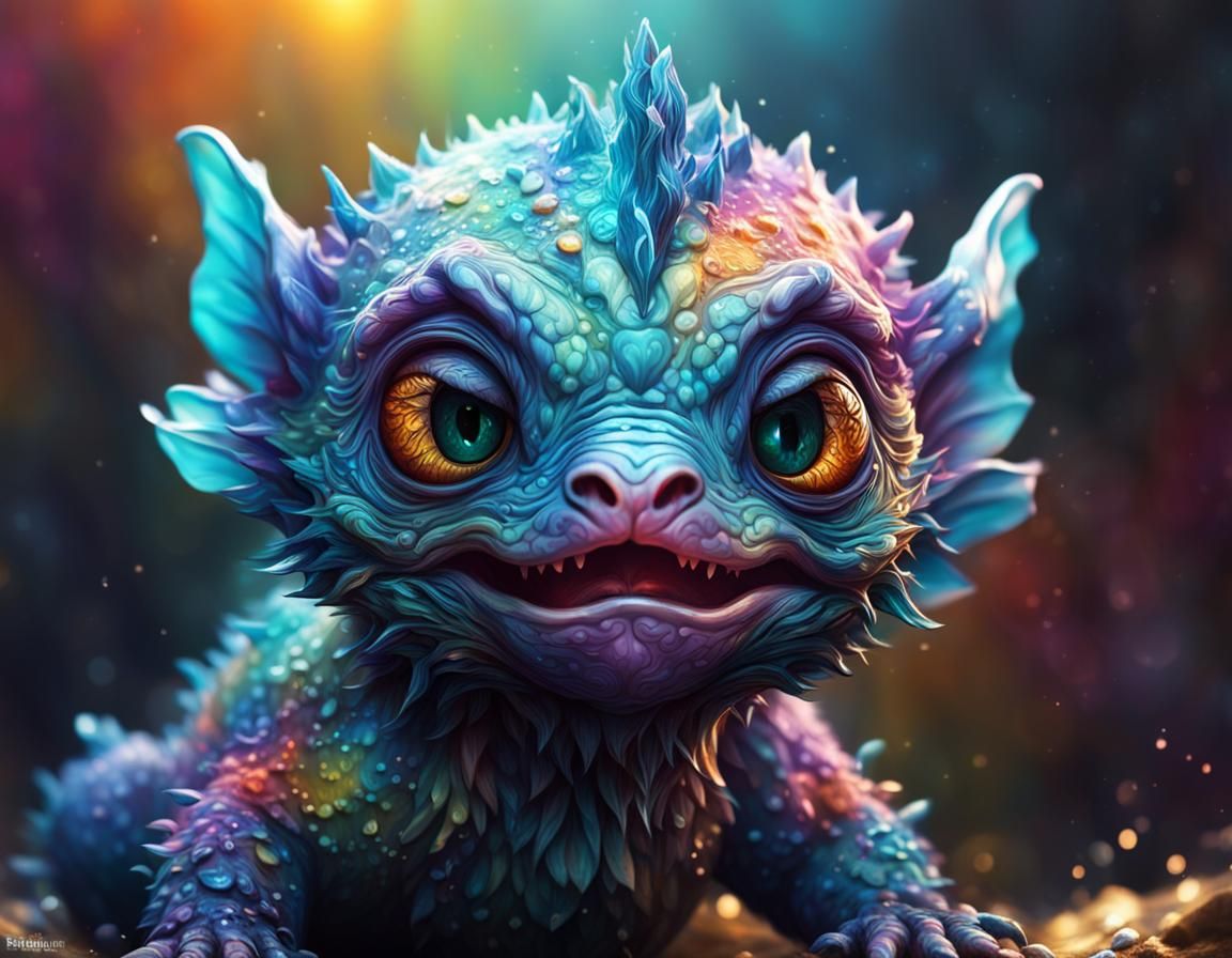 Mystical Baby Creature in Fantasy Art Style