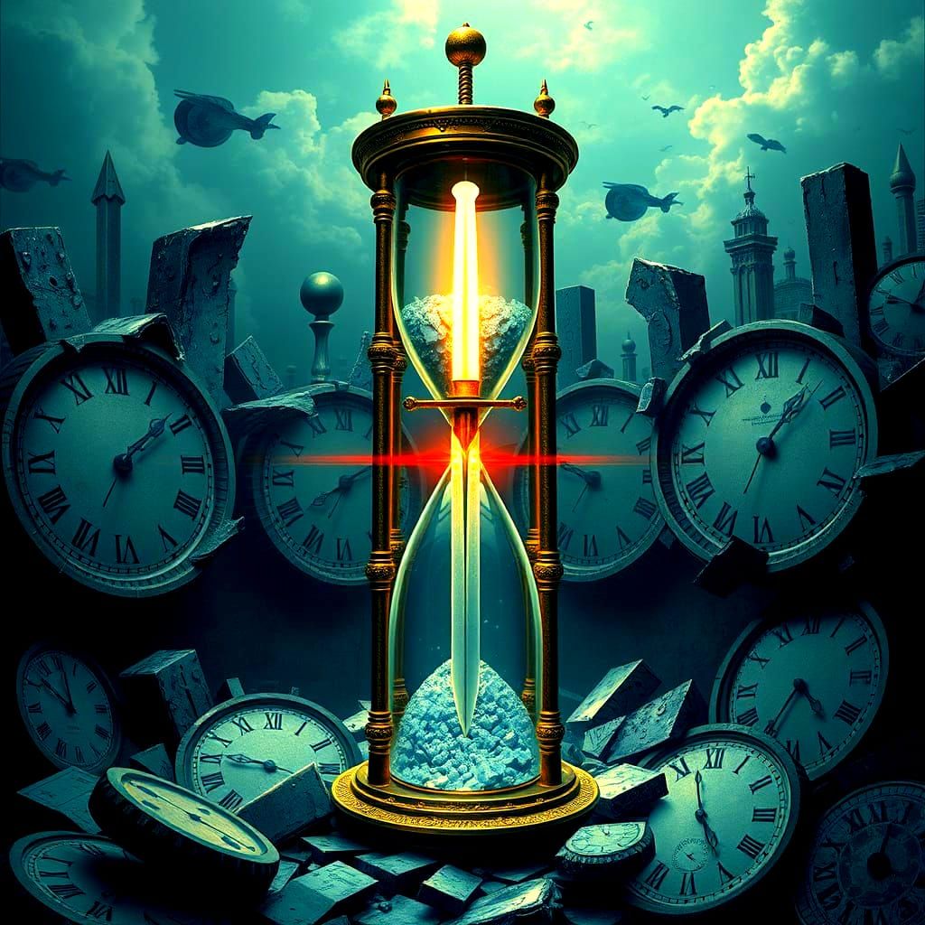 Hourglass and Sword: A Dark Fantasy Timepiece