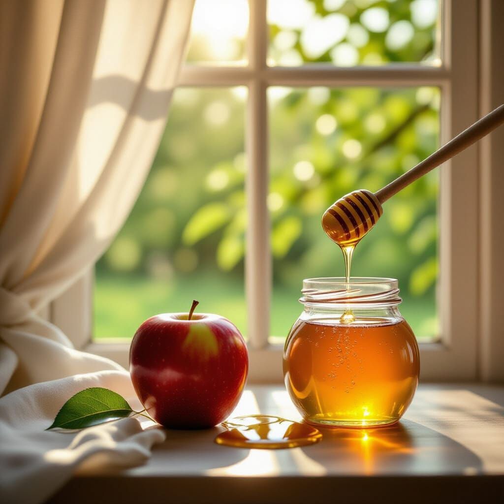 Photorealistic Still Life: Apple Drizzled with Honey