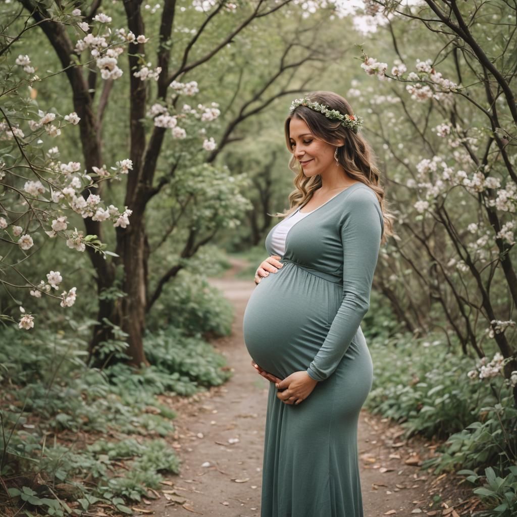 AI Portrait of a Beautiful Pregnant Woman