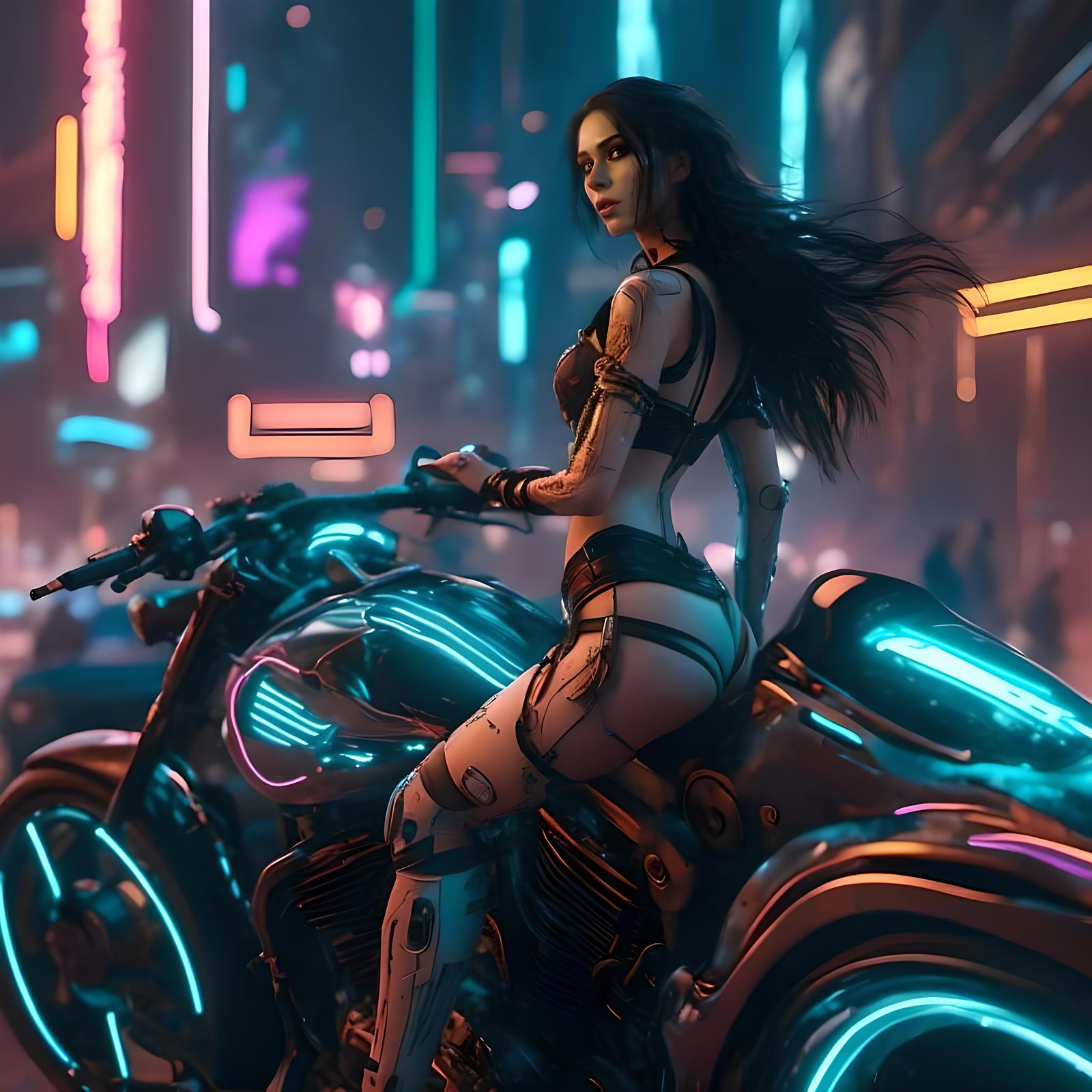 <lora:Murraypunk v2:1.0> A gorgeous long black haired white ...